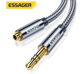 Essager Cable de extensión para auriculares Jack Cable auxiliar de audio de 3,5 mm Cable extensor de altavoz divisor hembra de 3,5 mm para adaptador de auriculares 1M