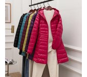 Abrigo largo y cálido para mujer con bolsa de almacenamiento portátil Chaqueta ligera de plumón para mujer Abrigos de mujer hasta la cadera High Street XXXXXL