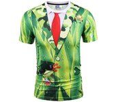 2 piezas de chaquetas falsas, camisetas de verano para hombre, camisetas de calle para hombre, camisetas con estampado 3D, camisetas de moda con cuello redondo y manga corta S