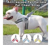 Correa de pecho para perro, arnés reflectante para mascotas, transpirable, cómodo, ajustable, arnés de pecho para mascotas, suministro para mascotas M negro