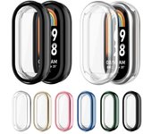 Protector de pantalla completa para Xiaomi Mi Band 8, funda protectora de TPU chapada, funda protectora, parachoques For Xiaomi Mi Band 8 transparente