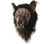 Máscara de disfraz de hombre lobo, máscara de disfraz de lobo supersuave, máscara para adulto, cubierta facial, decoración de fiesta espeluznante negro