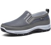 Mocasines ortopédicos de lona transpirables sin cordones para hombre, moda al aire libre, pisos casuales, zapatillas de deporte para conducir, antideslizantes, ligeros, suaves, zapatos de barco Penny 38 negro