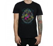 Harry Potter Camiseta de algodón con escudo de Hogwarts para hombre L blanco
