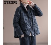 Parkas coreanas sueltas para mujer, moda coreana, chaqueta acolchada gruesa y cálida con cremallera, abrigos casuales de algodón acolchados para mujer, nuevo S