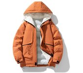 Nueva llegada de invierno chaqueta gruesa cálida acolchada de Color sólido para hombres y mujeres chaqueta de relleno de calle de gran tamaño abrigo de moda para hombres M negro