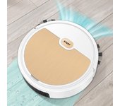 Robot aspirador 3 en 1, Robot de barrido inteligente recargable por USB, aspirador de barrido en seco y húmedo, limpiador de suelos inteligente blanco