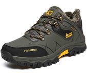 MCTIN Botas de nieve para hombre, zapatillas de deporte, botas de senderismo antideslizantes para exteriores, de felpa, muy cálidas, zapatos de trabajo para invierno 39 verde