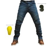 Vaqueros de moto ajustados para hombre con rodilleras - Pantalones anticaída para montar en primavera XXXL azul