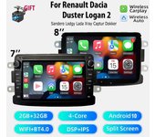 Radio de coche 2 DIN Android GPS para Renault Dacia Duster Logan 2 Sandero Lodgy Lada Xray Captur Dokker inalámbrico CarPlay Auto Autoradio 7 Inch,1+32GB
