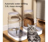 Alimentador para mascotas de 3,8l, dispensador automático de comida para perros grandes/Base de agua, alimentador de alimentos antideslizante con capacidad para perros para mascotas pequeñas azul