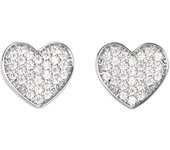 Altesse [Q9837] - Boucles argent 'Love' blanc argenté (rhodié) - 9x8 mm blanco