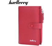 Baellerry hombres mujeres moda tarjetero carteras diseño Casual PU cuero monedero cerrojo monederos cartera 15.5*10*2.5cm rojo