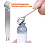 Abridor de botellas de acero inoxidable, abridor de tapas multifunción, ampolla de líquido Oral, herramienta abridor de botellas, accesorios de cocina 4PC