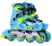 Patines de ruedas de aleación de aluminio con soporte para patines para niños, selección primaria, clase profesional, plano, flor, fuente de ocio S (size 27-32) azul cielo