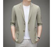 Chaqueta de hombre de seda morera de contador, moda de primavera y verano, traje informal versátil para hombre, sin planchado, parte superior fina para hombre M