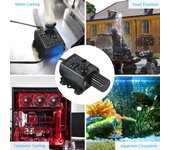 Decdeal USB DC5V Mini bomba de agua sin escobillas ultrasilenciosa Fuente sumergible impermeable Acuario 2.4W negro