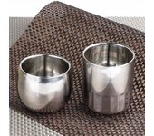 Taza de cerveza de acero inoxidable, taza de té, café, leche, doble pared, recta, 120ml Straight 120ml plata