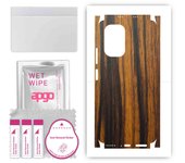 apgo Protective Skin Sticker for the back+sides compatible with Xiaomi Mi 11X Pro, Full Wrap Film, Foil, Vinyl - Pattern Tigerwood
