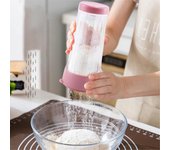 Dispensador manual de azúcar glaseado de harina con tapa, agitador de azúcar en polvo para chocolate, café y cacao con tamices de malla de acero inoxidable