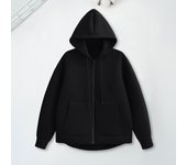 Abrigo de otoño y primavera para mujer, con capucha, cordón, mangas largas, bolsillos, cremallera, puños elásticos, dobladillo, sudadera deportiva holgada, chaqueta informal de uso diario S gris oscuro