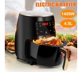 Freidora de aire de 4,5l, freidora saludable sin aceite, cocina de 1200W, freidora de Pizza táctil inteligente LCD profunda para el hogar, freidora de Pizza para patatas fritas rojo
