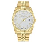 Reloj Mathey-Tissot Mathy III Roman de acero inoxidable dorado con esfera blanca y cuarzo H810PBRI para hombre blanco