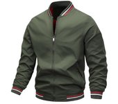 Chaqueta informal de otoño e invierno para hombre, abrigo de tendencia de moda, top fino para hombre M caqui