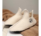 Zapatillas de invierno para hombre 36-47, de alta calidad, ligeras, de diseño moderno, de felpa, cálidas, informales, para parejas 36-37 beige