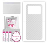 apgo Protective Skin Sticker for the back compatible with Xiaomi Poco M4 5G, Wrap Film, Foil, Vinyl - Pattern Transparent Carbon