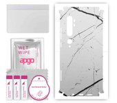 apgo Protective Skin Sticker for the back+sides compatible with Xiaomi Mi Note 10, Full Wrap Film, Foil, Vinyl - Pattern White Marble
