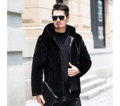Abrigo de hombre de piel de visón de imitación popular con calidez de invierno lujosa y engrosada para personas de mediana edad y jóvenes Abrigo de piel casual para hombre L