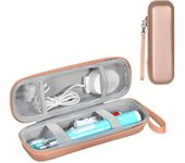 Estuche rígido portátil para cepillos de dientes eléctricos y accesorios organizadores, ideal para viajes y uso diario. negro