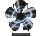 Mini ventilador de estufa de 5 aspas con gran volumen de aire, ventilador para estufas de leña alimentadas por calor, ventilador para estufas de calefacción para interiores y exteriores