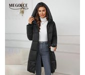 MIEGOFCE Chaqueta acolchada larga con capucha y cremallera para mujer, chaqueta acolchada ligera, abrigo cortavientos, parka para otoño e invierno W1836 S caqui