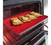 Tapete de silicona antiadherente con forma de pirámide para hornear, microondas y repostería. Fácil de limpiar y duradero. rojo