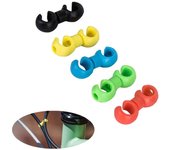 Clips para Cable de bicicleta, ganchos giratorios, cambio de marchas de bicicleta de montaña, fijación de carcasa de Cable de freno, 10 Uds. amarillo