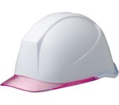 Casco pequeño fabricado en transparente LSC11PCL con KP [Midori Anzen], talla, trabajo, PC, visera, ( Transatlántico), Blanco/Rosa