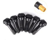 5 unids/set negro Tr413 vástagos de válvula de neumático de rueda de coche sin cámara con tapas de goma de neumático