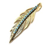 Les Trésors De Lily [N6236] - Pendentif plaqué or 'Navajos' turquoise doré