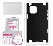 apgo Protective Skin Sticker for the back+sides compatible with Apple iPhone 12 mini, Full Wrap Film, Foil, Vinyl - Pattern Carbon Black