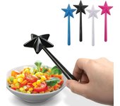 Salero y pimentero portátil de 3 agujeros, varita mágica rellenable con forma de estrella, dispensador de especias, agitador de condimentos, suministros de cocina para barbacoa negro