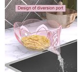 Cesta de drenaje para coladores de frutas y verduras con pico, recipiente para limpieza de frutas sin BPA con colador, escurridor de alimentos para fregadero de cocina color rosa