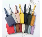 Etiqueta de equipaje de cuero sintético Spot - Etiqueta de identificación antipérdida para maletas y bolsos de viaje Ginger Yellow