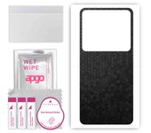 apgo Protective Skin Sticker for the back compatible with Xiaomi 12S Ultra, Wrap Film, Foil, Vinyl - Pattern Black Honeycomb