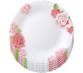 iwaki Vidrio Templado Rosa Grande 25cm x 5 Piezas Vajilla Resistente al Calor Apto para Microondas, Plato Resistente al Calor, Vajilla, Patrón, Plato, Juego,