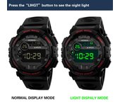 Reloj deportivo informal, relojes de pulsera impermeables, reloj electrónico de alta calidad, deportes al aire libre negro
