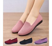 Zapatos informales para mujer, zapatos planos transpirables de malla de verano, zapatillas ligeras cómodas para mujer, calcetines, mocasines sin cordones para mujer 41 negro