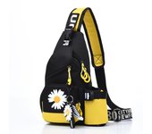 Mochila de las mujeres Unisex Moda Bolsa de pecho de moda Mujer Dibujos animados femenino Bolso de hombro Deportes de viaje Crossbody Bolso Damas Floral Waist Pack Bag One Size