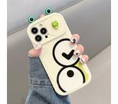 Funda protectora de lente de cámara deslizante con dibujos animados 3d de rana sonriente para Iphone 14 Pro Max 13 12 11 14 Plus, funda a prueba de golpes For iPhone 12 Pro